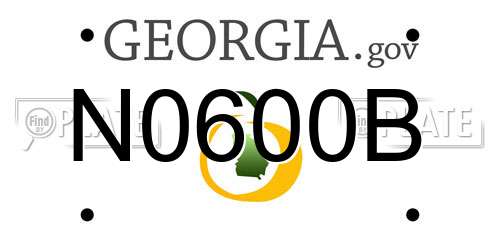 N0600B Georgia License Plate