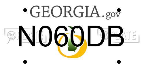 N060DB Georgia License Plate