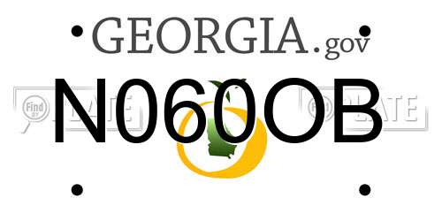 N060OB Georgia License Plate