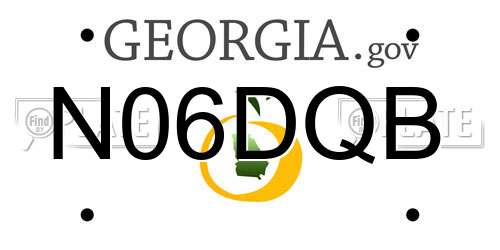 N06DQB Georgia License Plate