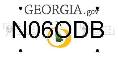N06ODB Georgia License Plate