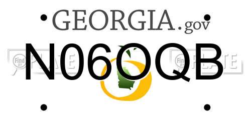 N06OQB Georgia License Plate
