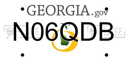 N06QDB Georgia License Plate