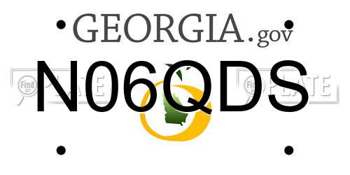 N06QDS Georgia License Plate