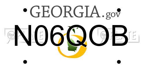 N06QOB Georgia License Plate