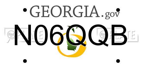 N06QQB Georgia License Plate