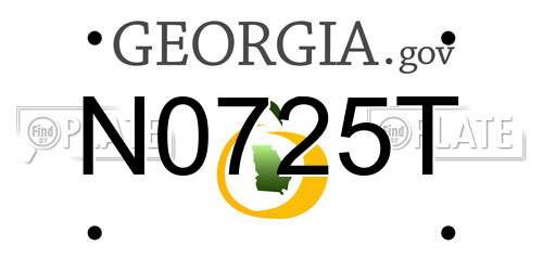 N0725T Georgia License Plate