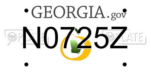 N0725Z Georgia License Plate