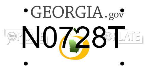 N0728T Georgia License Plate