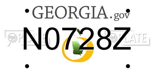 N0728Z Georgia License Plate