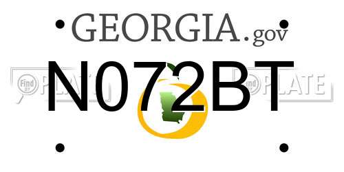N072BT Georgia License Plate