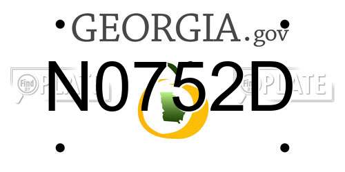 N0752D Georgia License Plate