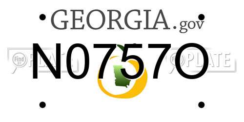 N0757O Georgia License Plate