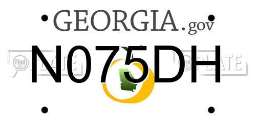 N075DH Georgia License Plate