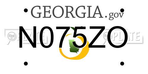 N075ZO Georgia License Plate