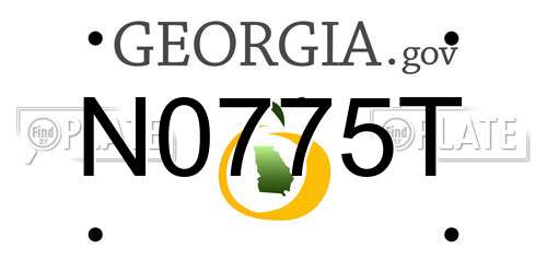 N0775T Georgia License Plate