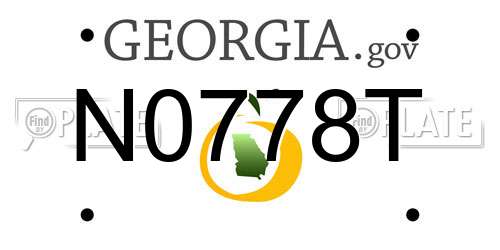 N0778T Georgia License Plate
