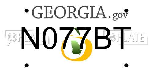 N077BT Georgia License Plate