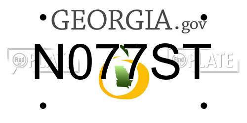 N077ST Georgia License Plate