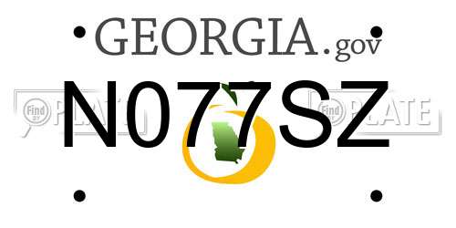 N077SZ Georgia License Plate