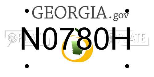 N0780H Georgia License Plate