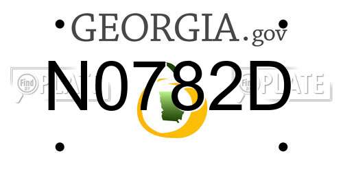 N0782D Georgia License Plate