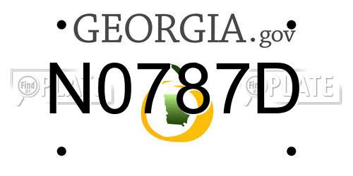 N0787D Georgia License Plate