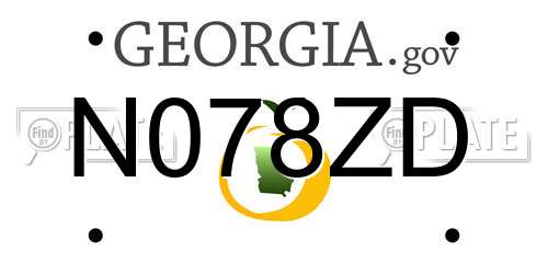 N078ZD Georgia License Plate