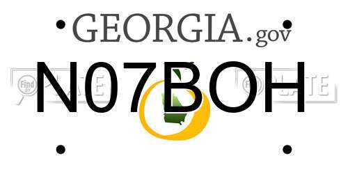N07BOH Georgia License Plate