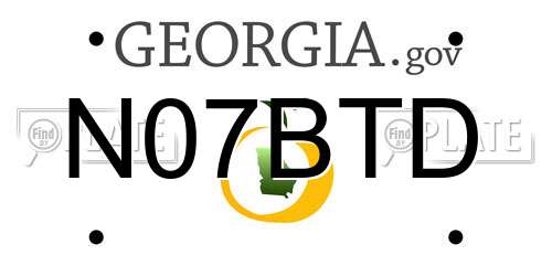 N07BTD Georgia License Plate
