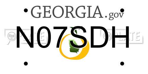 N07SDH Georgia License Plate