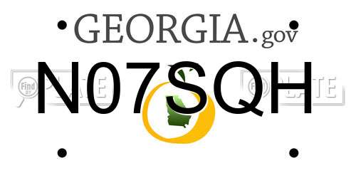N07SQH Georgia License Plate