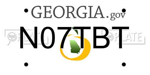 N07TBT Georgia License Plate