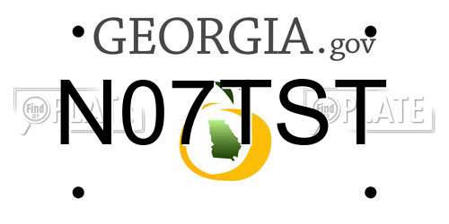 N07TST Georgia License Plate