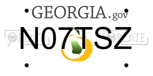 N07TSZ Georgia License Plate