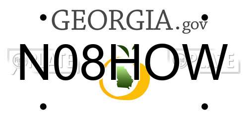 N08HOW Georgia License Plate