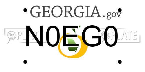 N0EG0 Georgia License Plate