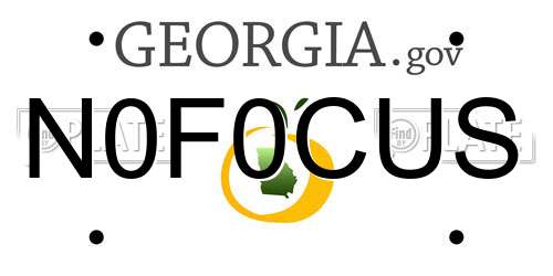 N0F0CUS Georgia License Plate