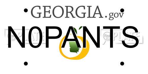 N0PANTS Georgia License Plate