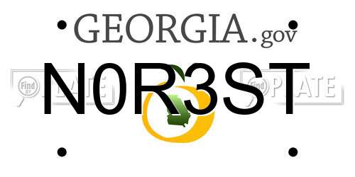 N0R3ST Georgia License Plate