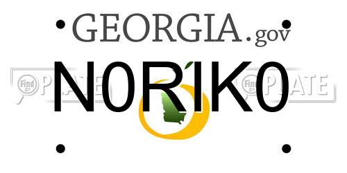 N0RIK0 Georgia License Plate