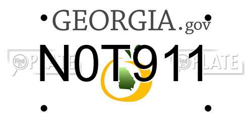 N0T911 Georgia License Plate