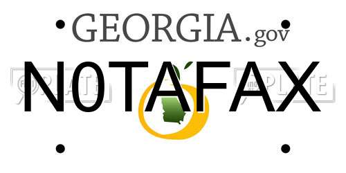 N0TAFAX Georgia License Plate