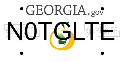 N0TGLTE Georgia License Plate