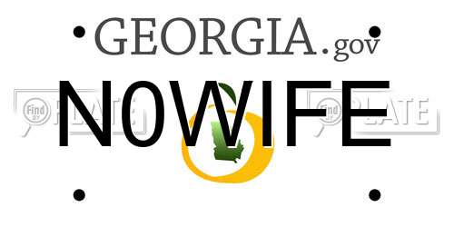 N0WIFE Georgia License Plate
