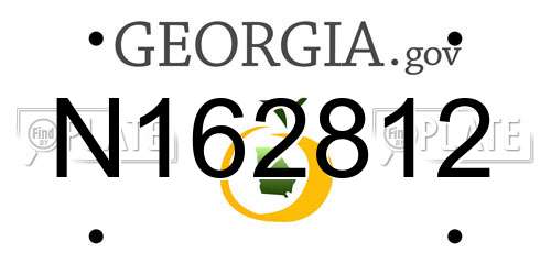 N162812 Georgia License Plate