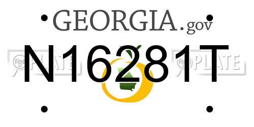 N16281T Georgia License Plate