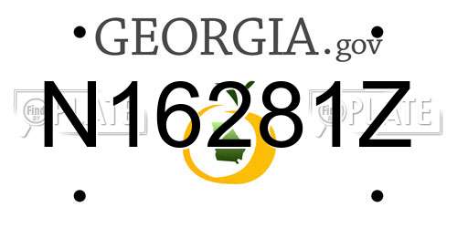 N16281Z Georgia License Plate