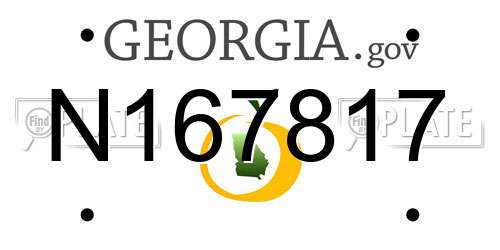 N167817 Georgia License Plate