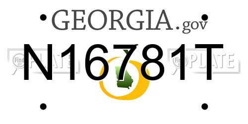 N16781T Georgia License Plate